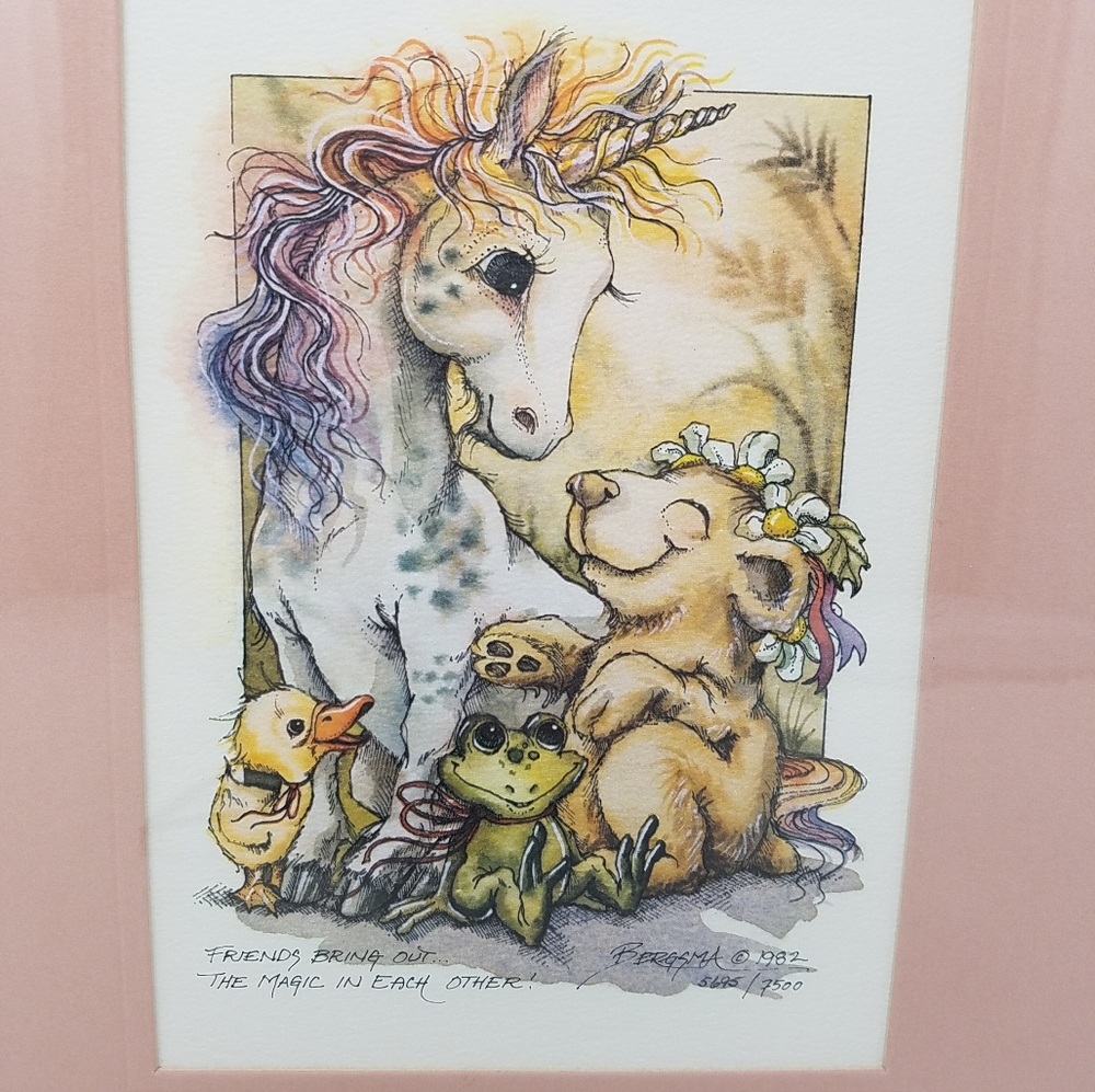 Jody Bergsma Limited Edition Lithograph Fantasy Unicorn, 8x10